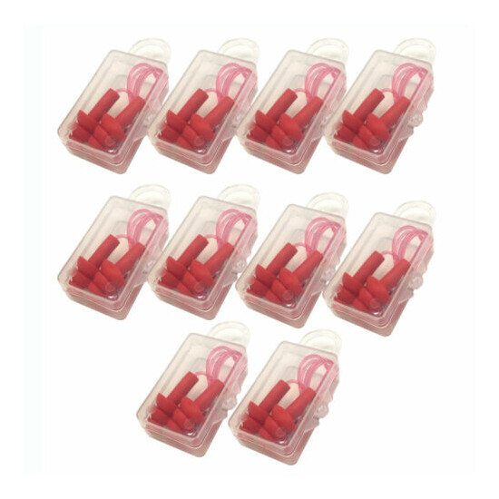 10 Pairs Silicone Ear Plugs Corded Hearing Protection 33dB Anti Noise Sleeping image {10}