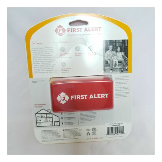 First Alert Battery Powered Ionization Smoke Alarm 9V Battery Included SA303CN3 image {2}
