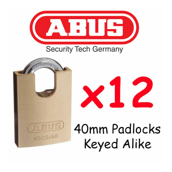  Padlocks KEYED ALIKE ABUS 40mm concealed Shackle x12 BULK LOT High quality image {1}