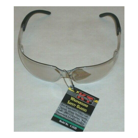 KT Industries 4-2420 Wraparound Clear Safety Glasses 9.75 Base Lens ANSI Z87.1 image {1}