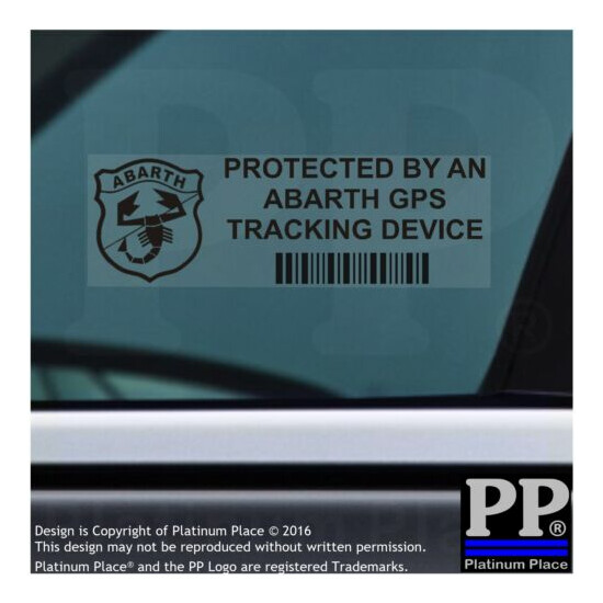 5 x ABARTH GPS Tracking Device Security BLACK Stickers-Car Alarm Warning Tracker image {2}
