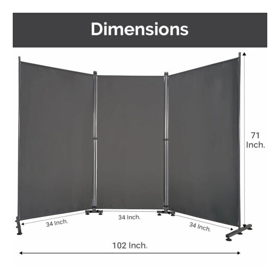 3 Panel Freestanding Room Divider Folding Partition Privacy Screen 102''  image {3}