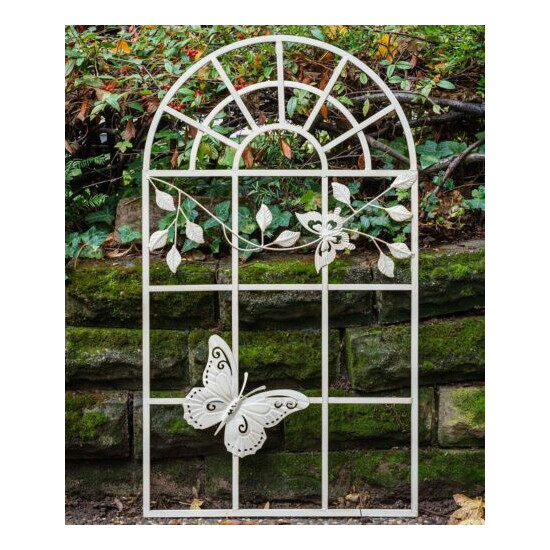 Nostalgia Stable Window Window Metal Frame Butterfly Antique Style Cream 97 cm image {2}