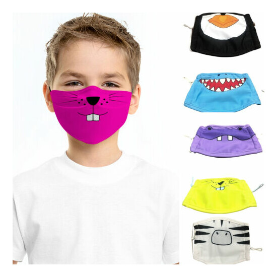 Kids Reusable Face Mask - Adjustable Face Mask, Washable, Breathable, Stretch image {1}