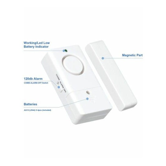 Window Door Alarm, Wireless Personal Home Kids Security Alarms with Chime  image {2}