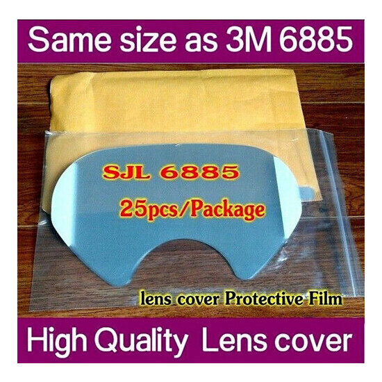 100pcs SJL 6885 protective film Same 3M 6885 LENS COVER for 6800 Respirator image {1}