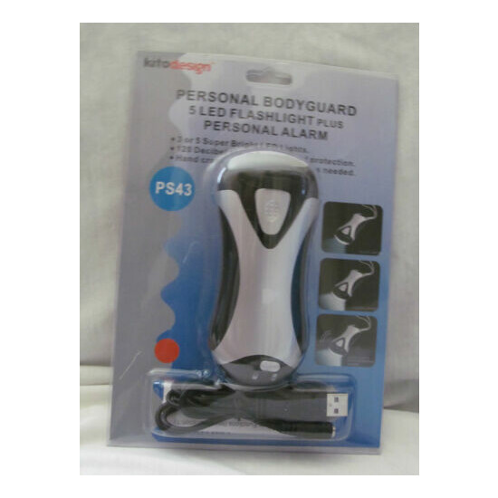 Brand New Personal Bodyguard 5 LED Flashlight Plus Alarm by Kito Design PS43 image {1}