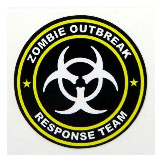 3 - Zombie Outbreak Response Team Tool Box Hard Hat Helmet Sticker Yellow H123 image {1}