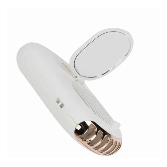 (White)Portable Neck Fan Hands Free Hanging Fan USB Rechargeable Wearable image {4}