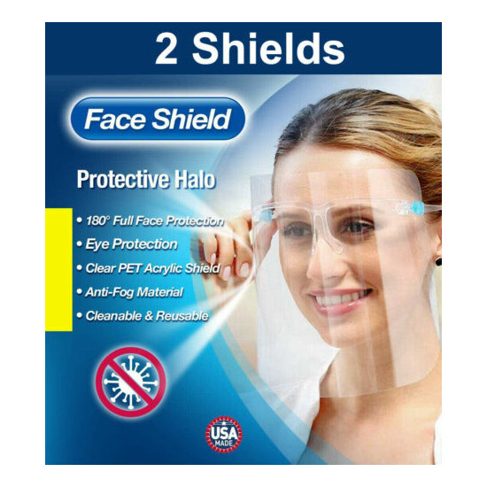 2 PACK FACE SHIELD VISOR PROTECTION ANTI SPLASH PROTECTION REUSABLE WASHABLE Thumb {1}