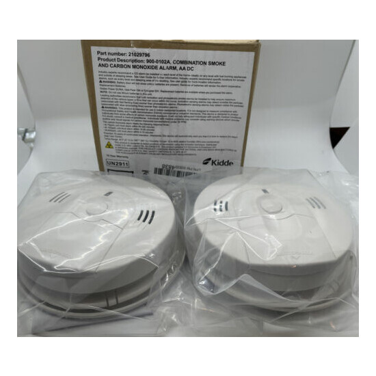 2 Pack- Kidde 900-0102A Battery Operated Combination Smoke/Carbon Monoxide Alarm image {1}