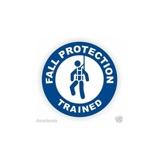 Fall Protection Trained Hard Hat Decal // Helmet Sticker Safety Harness Scaffold image {1}
