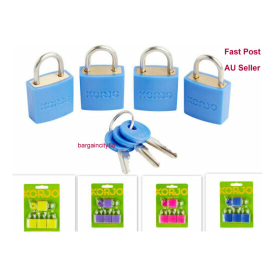 4x Travel Padlock Keyed Lock Pad Locker Locks Security Suitcase Luggage Bag4pack image {2}