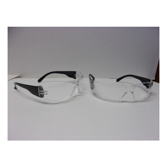Lot of 2 Bouton Safety Glasses Anti-Scratch Clear Lens Adult Size Small #427 image {1}
