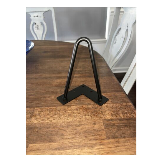 6” Coffee Table Metal Hairpin Legs Desk Solid Iron Bar Black Set of 4 image {1}
