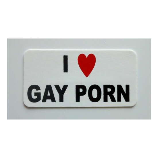 3 - I Love Gay Porn / Lunch Box Hard Hat Prank Joke Tool Box Helmet Sticker image {1}