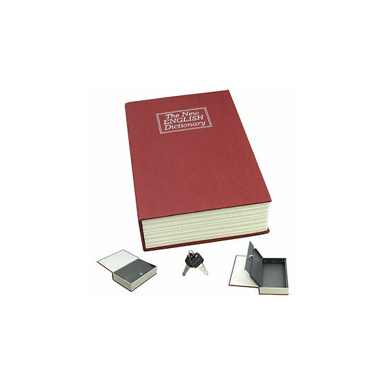 Dictionary Diversion Book Safe w/ Key Lock ~ Metal ~ Red (Medium) image {1}