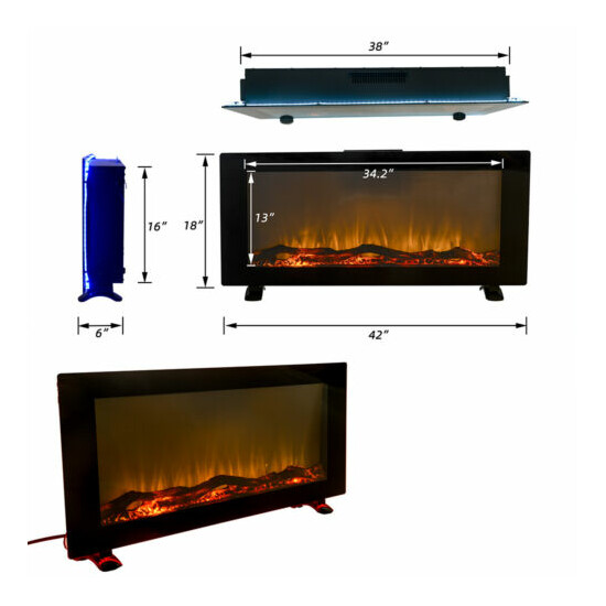42In Home Wall-Mounted Electronic Fireplace Colorful Backlight CSA Certification image {1}