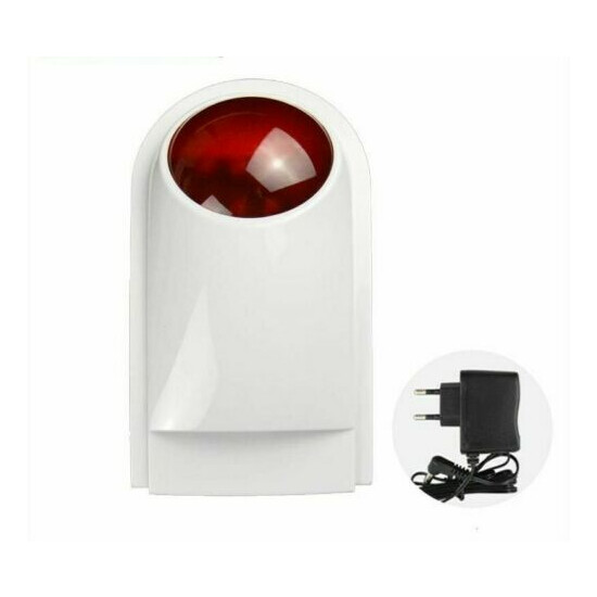 Wireless Alarm Strobe Siren Powerful Indoor Device Rechargeable Battery Includes image {1}