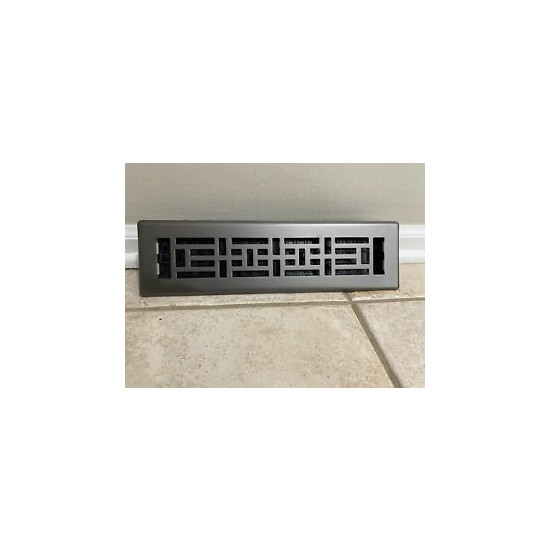 Decor Grates AJH212-GM Oriental Floor Register 2x12 Inches Gun Metal Gray NEW image {1}