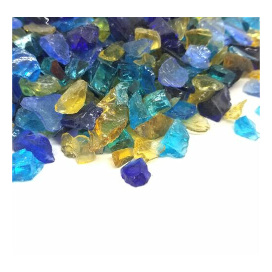 ROYAL BLUE GOLD - 1/2" - 3/4" Large Fireplace Fire Pit Fireglass Glass Crystals image {4}