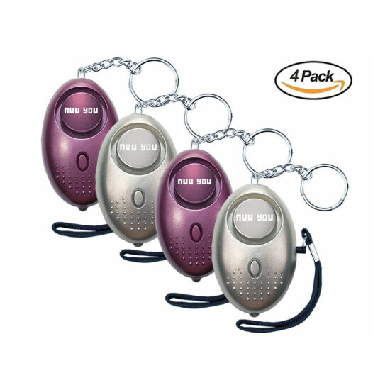 Personal Alarm keychain for WOMEN/KIDS siren 140 DB LOUD & LED light (4 PACK) image {1}