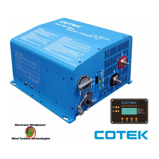 Cotek SL2000-112 Pure Sine Wave Inverter/Charger 2000W 12V with CR-20 Remote image {1}