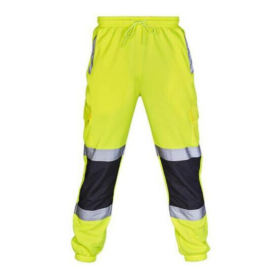 Hi Viz Vis Men Windproof Trouser High Visibility Safety Reflective Work Pants image {11}