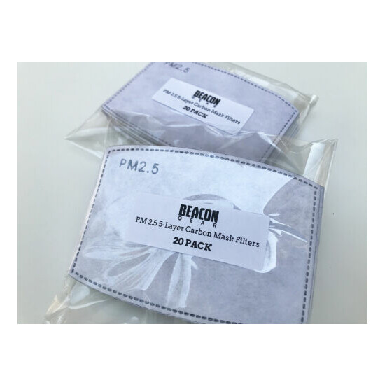 PM2.5 Face Mask Filters - 5 Layer Carbon Filters Replacement for Face Masks image {5}