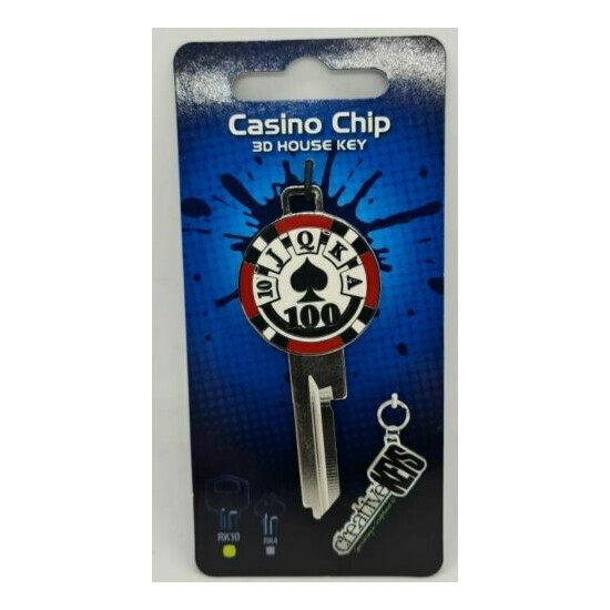 Casino Chip 3D Sculptured House Key Blank - TE2 Keyway - Keys - Locks image {1}