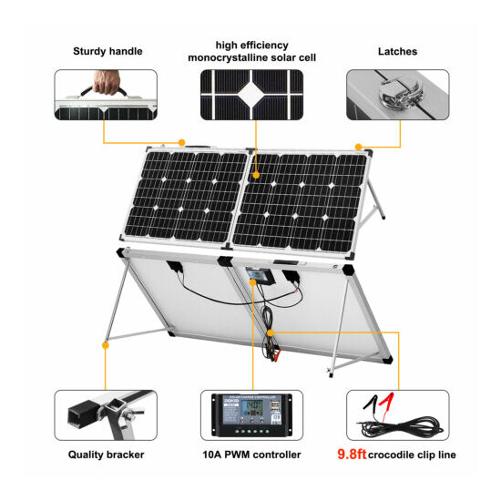 100W Portable Foldable Solar Panel With 12v Controller for Car Battery/RV/Home image {2}