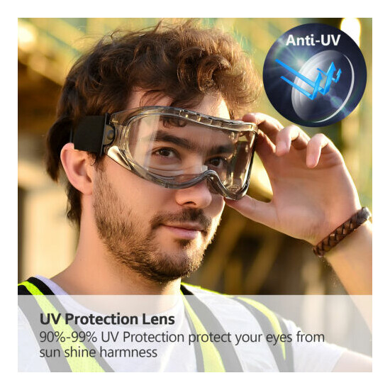 SAFEYEAR Safety Goggles Glasses Anti Fog Scratch UV Protective Over Airsoft DIY image {6}