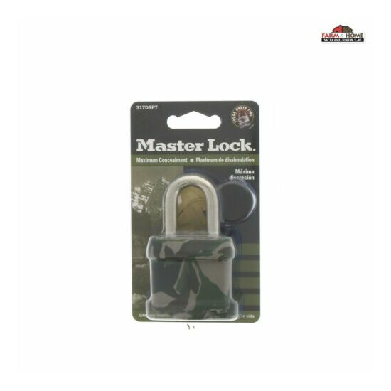 (4) 1-1/2" Master Lock Camouflage Covered Padlock with Keys 317DSPT ~ NEW image {4}