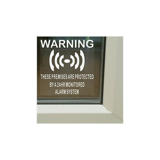 6 x PREMISES Alarm System Warning Stickers-Window Security Signs-24hr Notice image {1}
