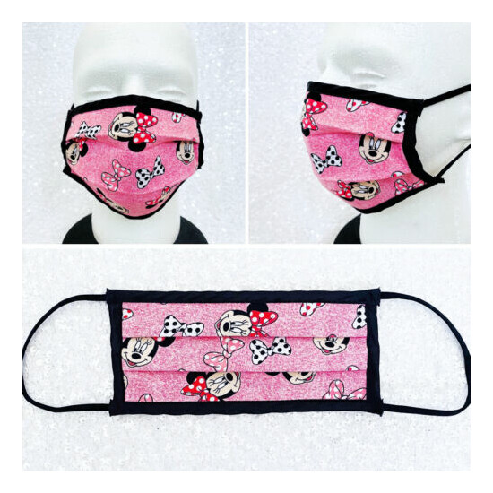 Disney Inspired Minnie Mouse Filter Face Mask Adult Child Reuse Washable Cotton image {40}