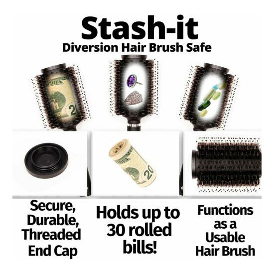 Hidden Hair Brush Can Safe Hide Money Jewelry Valuables Discreet Secret image {3}