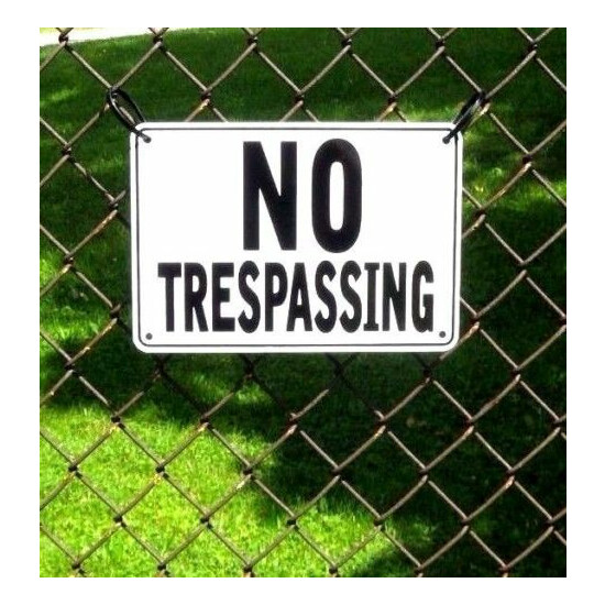 "NO TRESPASSING" 10" x 7" WARNING SIGN, METAL, HEAVY DUTY image {2}