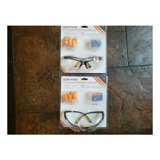 Lot of 2 Sontax Safety Glasses & Corded Silicone EarPlugs Combo Packs Sealed New image {1}