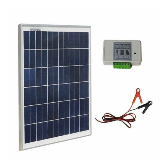 ECO-WORTHY 25 Watt Solar Module w/ Solar Charge Controller & Charging Cables NIB image {1}
