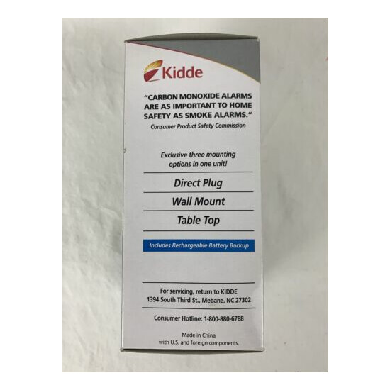 Kidde Nighthawk Carbon Monoxide Alarm With Rechargeable Battery￼￼ Backup NIB image {3}