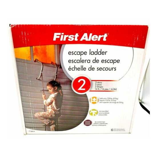 First Alert EL52-2 Portable Fire Escape Ladder, 2-Story, 14-Ft. New Open Box image {1}