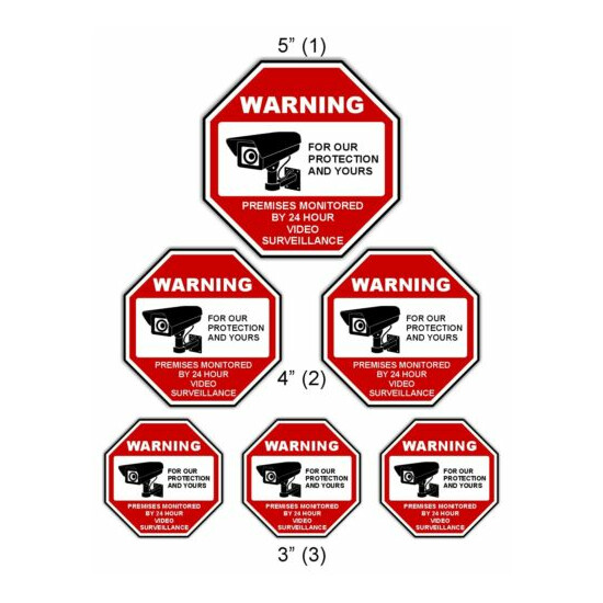 WARNING - PREMISES MONITORED - 24hr VIDEO SURVEILLANCE Sticker Set - Choose Size image {2}