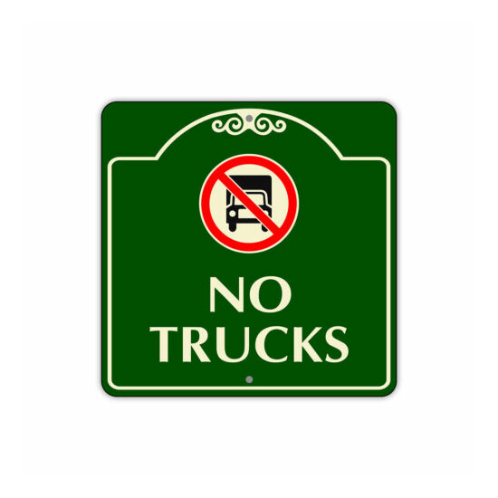 No Trucks Driveway Towing Private Drive Safety Aluminum Metal Sign 12"x12"  image {1}