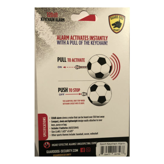 Sport Keychain Alarm Soccer Ball Safety Alarm image {3}