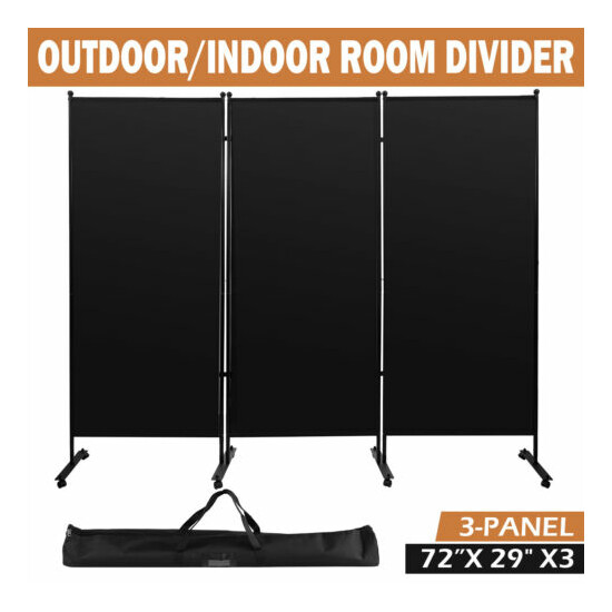 Room Divider 3 Panels Folding Partition Privacy Screen Outdoor/Indoor Adjustable image {1}