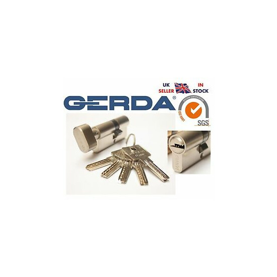 Gerda High Quality Euro Profile Cylinder Door Lock Barrel 5Keys HPlus Thumb Turn image {1}