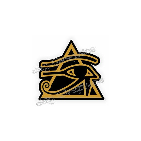 Hard Hat Sticker | EYE OF HORUS | Gold/Black Motorcycle Ra Ancient Egypt Symbol Thumb {1}