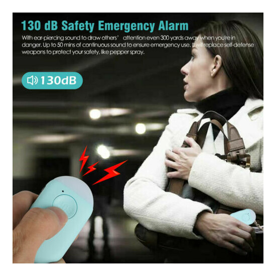 Safe Sound Personal Alarm Keychain With LED Light 130DB Emergency Outdoor image {4}