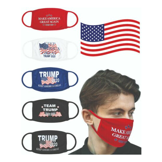 Trump 2020 Face Mask Protection Washable Reusable Adult Size Unisex Stretchy image {1}