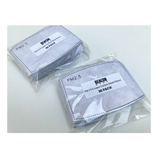 PM2.5 Face Mask Filters - 5 Layer Carbon Filters Replacement for Face Masks image {8}